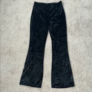 Melrose and Market Black Velvet Flare Pull On Pants Kids Medium